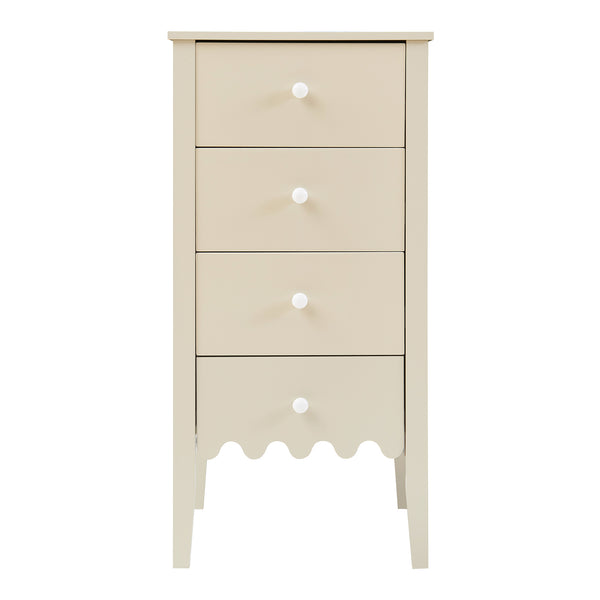 Comoda cu 4 sertare Luspoo 82x40x40 cm crem deschis [en.casa]