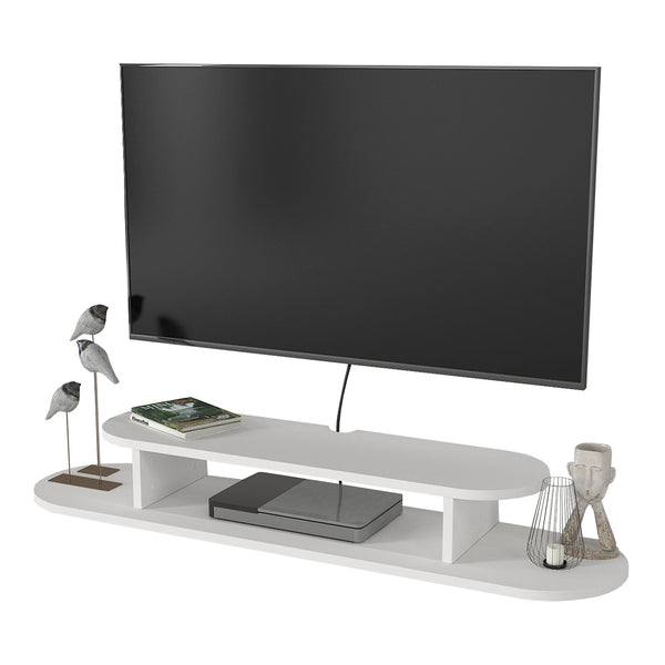 Suport TV perete Targema 120x30x16 cm alb [en.casa]