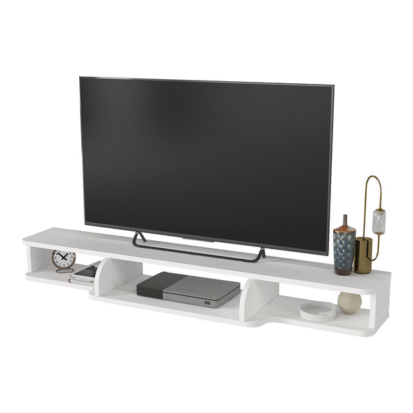 Suport TV de perete Aar 135x30x16 cm alb [en.casa]