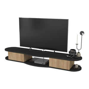 Suport TV de perete Nyskiri 150x35x19 cm antracit/efect lemn stejar [en.casa]
