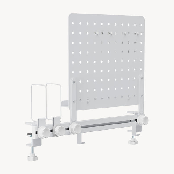 Organizator lateral masa birou Sauda 50x50 cm otel alb [en.casa]