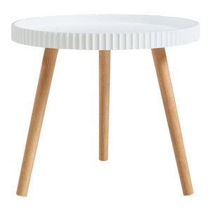 Masuta rotunda Bongard 49x45 cm alb/natur [en.casa]