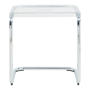 Masuta living Brosa 44x37x48 cm transparent/culoarea cromului [en.casa]