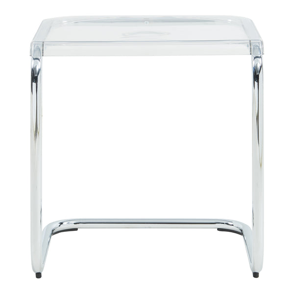Masuta living Brosa 44x37x48 cm transparent/culoarea cromului [en.casa]
