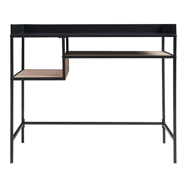 Birou Belana 100x43x82 cm negru/efect lemn stejar [en.casa]