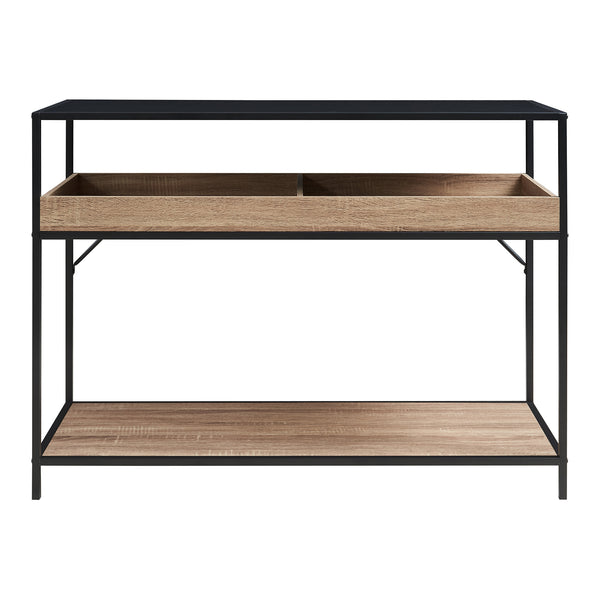 Masa consola Belana 110x40x80 cm negru/efect stejar [en.casa]