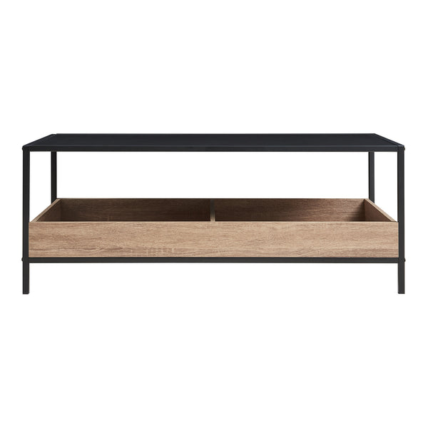 Masuta cafea Belana 100x48x35 cm negru/efect lemn stejar [en.casa]