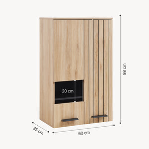 Dulap perete Noppen 98x60x35 cm efect stejar [en.casa]