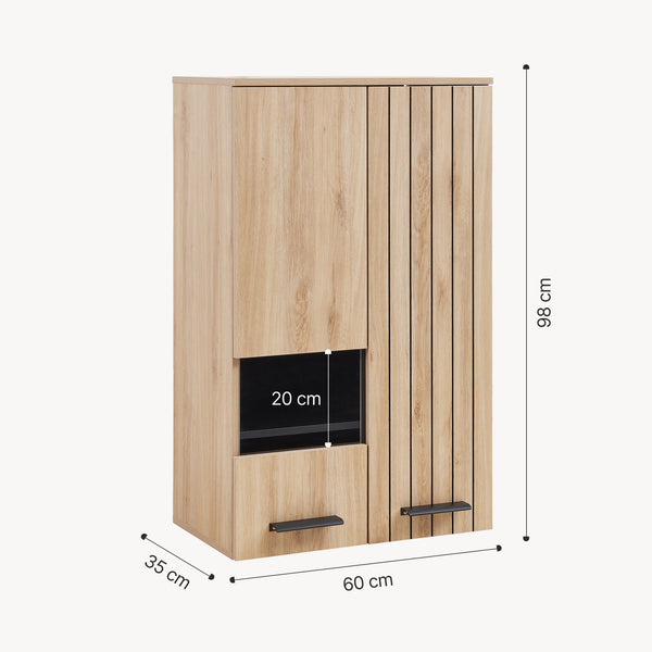 Dulap perete Noppen 98x60x35 cm efect stejar [en.casa]