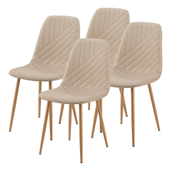 Set masa si 4 scaune Lindesberg 75x140x80 cm gri/maro deschis [en.casa]
