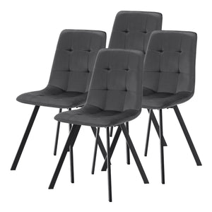 Set masa si 4 scaun Lindesberg 75x140x80 cm gri/gri inchis [en.casa]