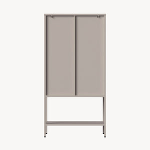 Vitrina cu 2 usi si raft Klippestad 160x80x35 cm gri cald [en.casa]