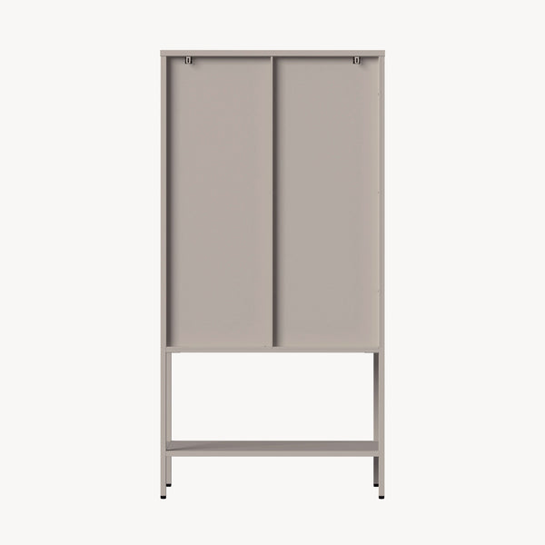 Vitrina cu 2 usi si raft Klippestad 160x80x35 cm gri cald [en.casa]
