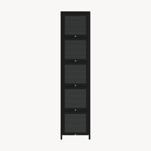 Dulap inalt Ostersund 174x40x35 cm otel negru [en.casa]