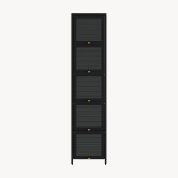 Dulap inalt Ostersund 174x40x35 cm otel negru [en.casa]