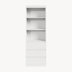 Raft carti Les 180x60x35 cm alb cu 3 sertare [en.casa]