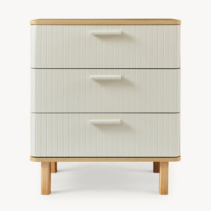 Comoda cu 3 sertare Ferrersp 70x60x40 cm efect stejar/oatmeal/natur [en.casa]