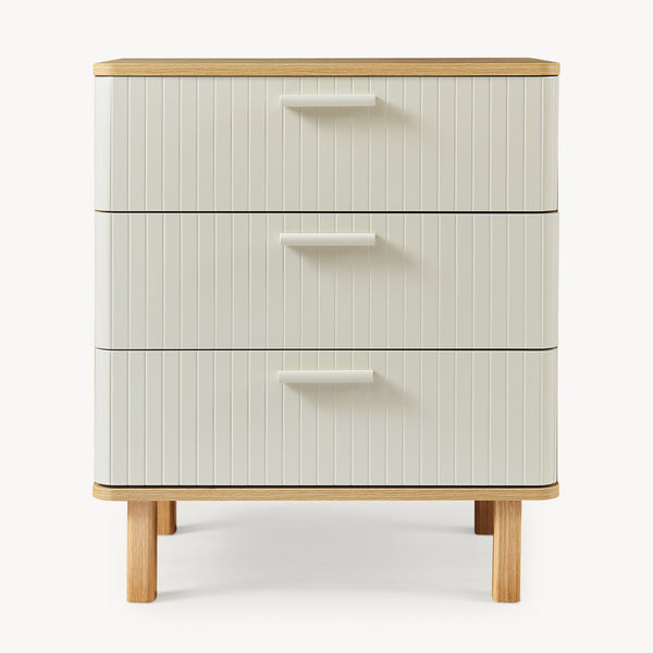 Comoda cu 3 sertare Ferrersp 70x60x40 cm efect stejar/oatmeal/natur [en.casa]