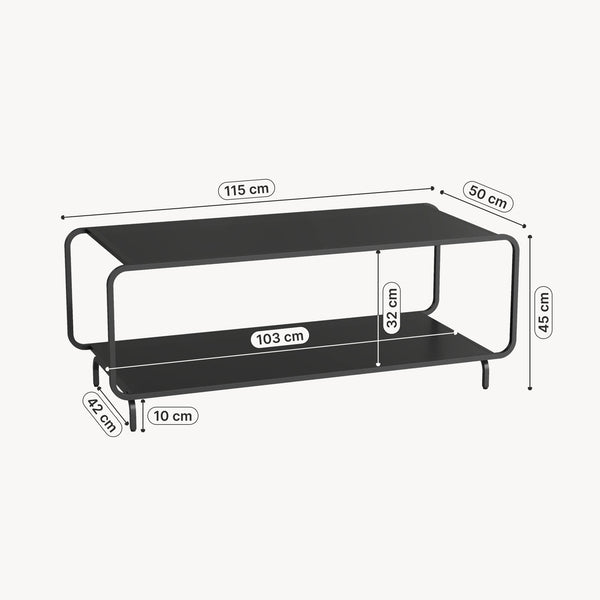Masuta cafea Færder  115x50x45 cm negru [en.casa]
