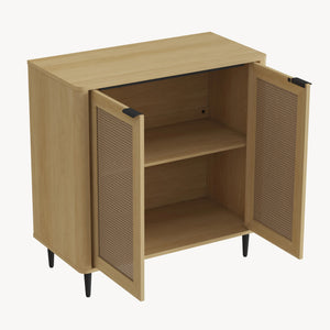 Comoda Lukhomso 83x80x40 cm efect stejar/efect ratan [en.casa]