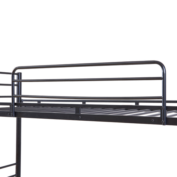 Pat metalic supraetajat cu 2 saltele Bevapis 200x900 cm 300 kg negru [en.casa]