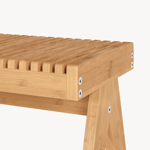 Banca pantofi Lasdarvoo 120x35x45 cm bambus natur [en.casa]