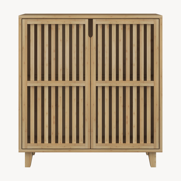 Dulap auxiliar Sirgerg 77x72x33 cm bambus natural [en.casa]