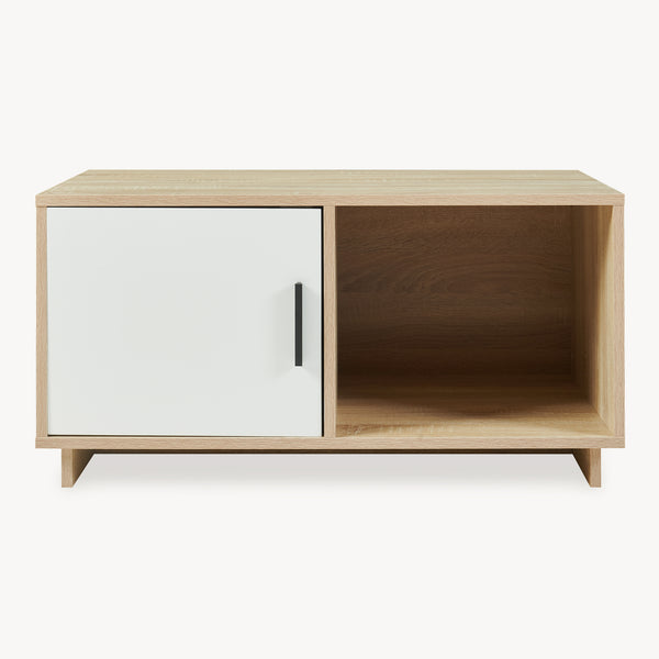 Masuta cafea bicolor Kenta 80x45x40 cm efect stejar Sonoma/alb [en.casa]