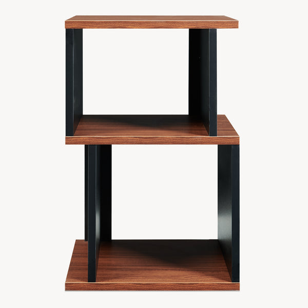 Masuta cu 2 spatii deschise depozitare Trond 50x33x29 cm negru/efect lemn nuc