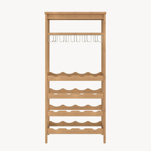 Suport sticle vin Fillby 100x47x29 cm bambus natur [en.casa]