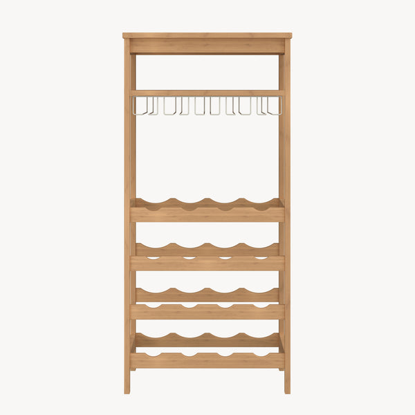 Suport sticle vin Fillby 100x47x29 cm bambus natur [en.casa]