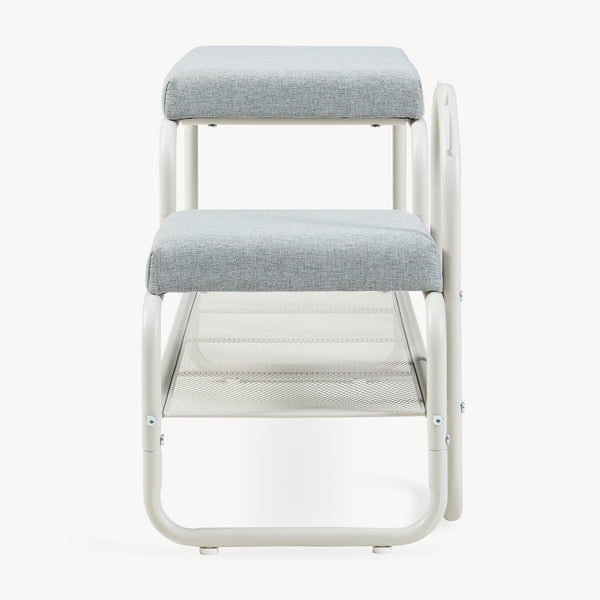Banca pantofi cu scaun integrat pentru copii Jässaatka 100x32x45,5 cm gri [en.casa]
