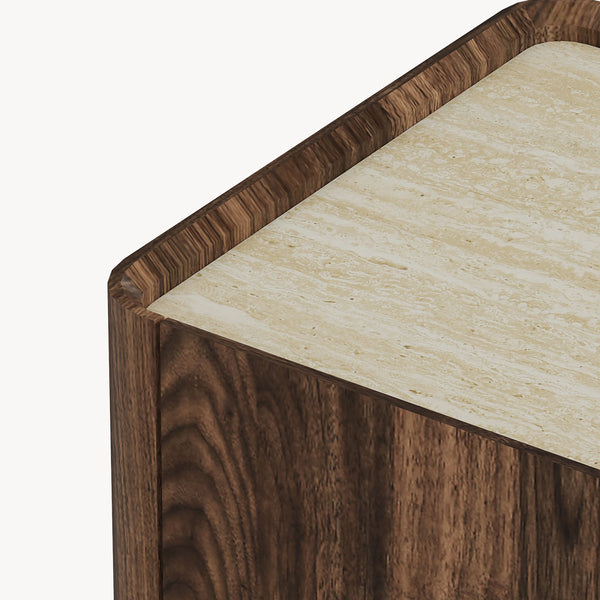 Comodă Trorlon 83x80x40 cm aspect nuc/travertin [en.casa]