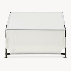 Cort casa caini design deschis Valevali 122x122x90 cm alb  [en.casa] 