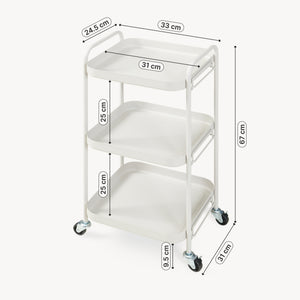 Carucior servire la masa cu 3 nivele Kelevn 67x33x31 cm otel gri [en.casa]