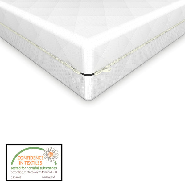 Pat copii Eva cu saltea 70 x 140 cm alb [en.casa]