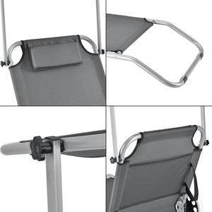 Sezlong HTCB-1308 cu parasolar si roti [casa.pro]
