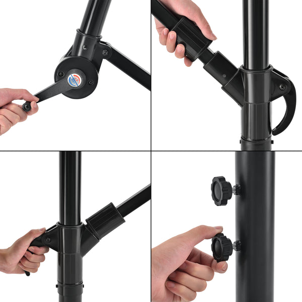 Umbrela soare suspendata ABSA-7301 inclinabila 270 cm gri [casa.pro]
