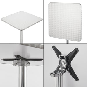 Masa bistro bar patrata Jarpen 115 cm argintiu cu blat pliabil [en.casa]
