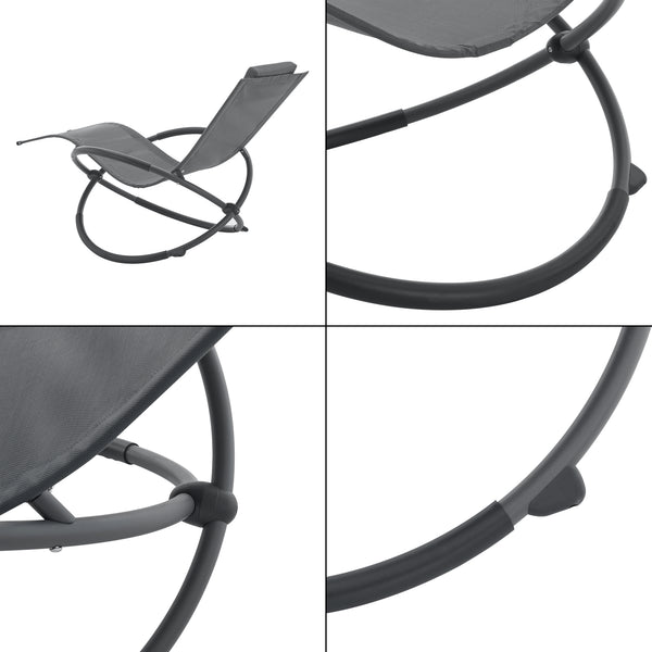 Scaun balansoar gradina Pulsano 150 Kg gri inchis [en.casa]