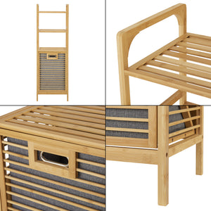 Dulap baie rufe murdareTidaholm bambus cu sac colector detasabil [en.casa]
