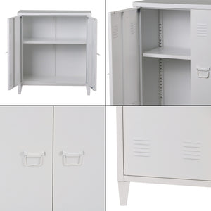 Dulap metalic Oripaa 90 x 80 x 33 cm otel alb [en.casa]