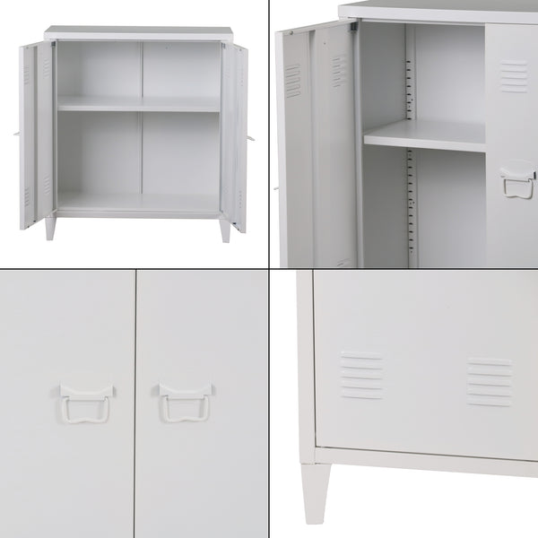 Dulap metalic Oripaa 90 x 80 x 33 cm otel alb [en.casa]