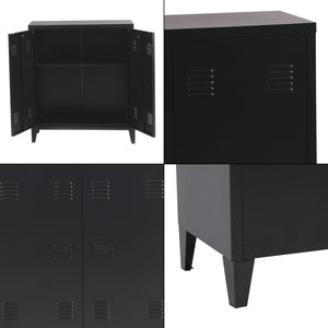 Dulap metalic Oripaa 90 x 80 x 33 cm otel negru mat [en.casa]
