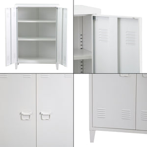 Dulap metalic Oripaa 110x75x33cm alb [en.casa]