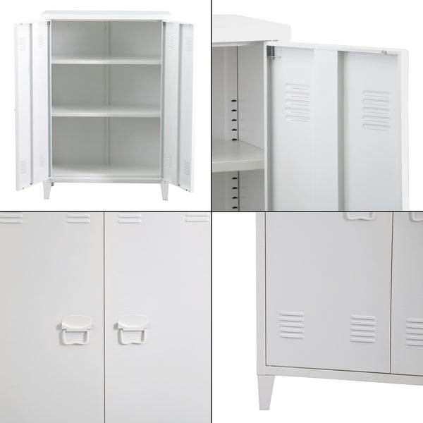 Dulap metalic Oripaa 110x75x33cm alb [en.casa]