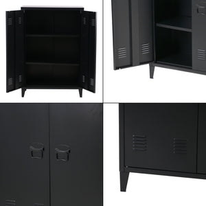 Dulap metalic Oripaa 110x75x33cm negru [en.casa]