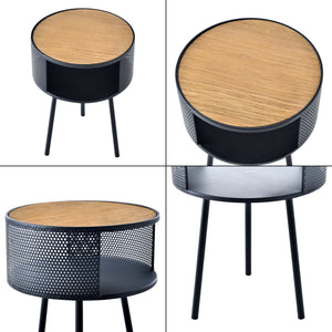 Masuta sufragerie Bjornsund rotunda cu raft [en.casa]