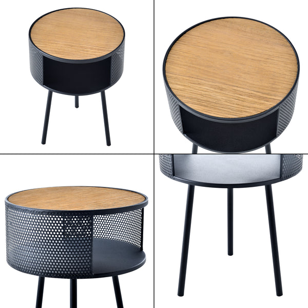 Masuta sufragerie Bjornsund rotunda cu raft [en.casa]