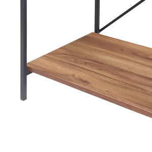 Raft bucatarie Billund 133x60x42cm metal pal negru/efect nuc [en.casa]